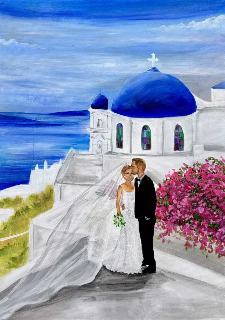 live wedding painter santorini