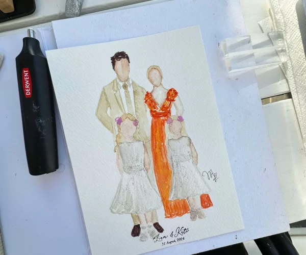 live wedding painting santorini